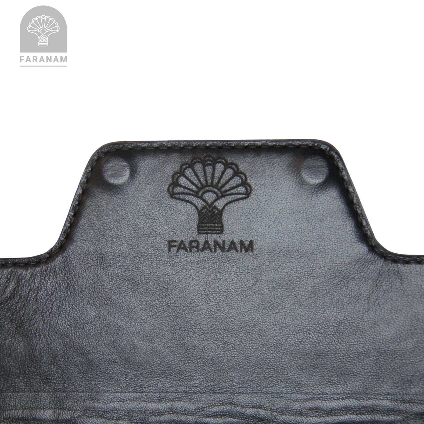 Vala Hand Etched Leather Clutch with hand-etched art